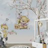 Papel de parede infantil ursinha no balanço floral M² PP41 - 4