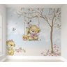 Papel de parede infantil ursinha no balanço floral M² PP41 - 1
