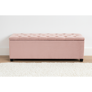 Puf Baú Estofado Capitonê Queen 160x40x45cm Cor Rosa - Durabilidade e Elegância para o Seu Lar