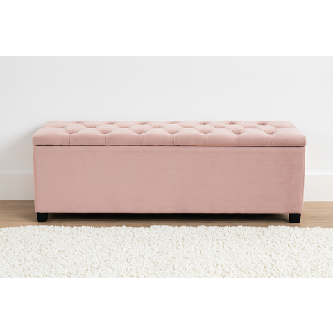 Puf Baú Estofado Capitonê Queen 160x40x45cm Cor Rosa - Durabilidade e Elegância para o Seu Lar