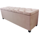 Ver imagem 3 de Puf Baú Estofado Capitonê Queen 160x40x45cm Cor Rosa - Durabilidade e Elegância para o Seu Lar