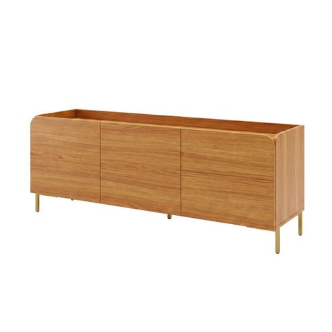 Rack para TV até 55'' 135cm com 3 Portas e Pés Metálicos Mel BR164