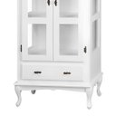 Ver imagem 4 de Cristaleira de Madeira 2 Portas 1 Gaveta e Pés Luiz Xv - Branco Laca