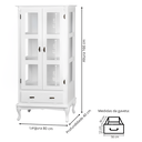 Ver imagem 5 de Cristaleira de Madeira 2 Portas 1 Gaveta e Pés Luiz Xv - Branco Laca