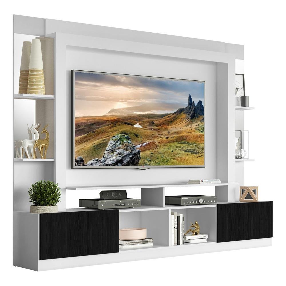 Estante com Suporte TV 65" Prateleiras c/ Espelho Oslo Multimóveis V3385 - 1