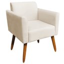 Ver imagem 7 de Kit 02 Poltronas Decorativas Isabella Pés Palito Madeira Suede Bege - Gran Belo