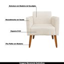 Ver imagem 4 de Kit 02 Poltronas Decorativas Isabella Pés Palito Madeira Suede Bege - Gran Belo