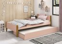 Ver imagem 2 de Cama Babá Solteiro com Auxiliar Simba Rosa Fosco com Madeira - Reller