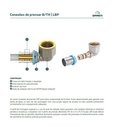 Cotovelo Fêmea para Água 26mm X 3/4 Lbp- Prensar Emmeti - 4