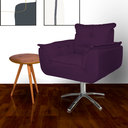 Ver imagem 3 de Conjunto 2 Poltronas Para Recepção Com Base Giratória de Metal Opala Suede Roxo - LM DECOR