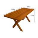 Ver imagem 4 de Conjunto Mesa Rústica 2m 4 Bancos e 2 Cadeiras Madeira Maciça Eucalipto:Cerejeira