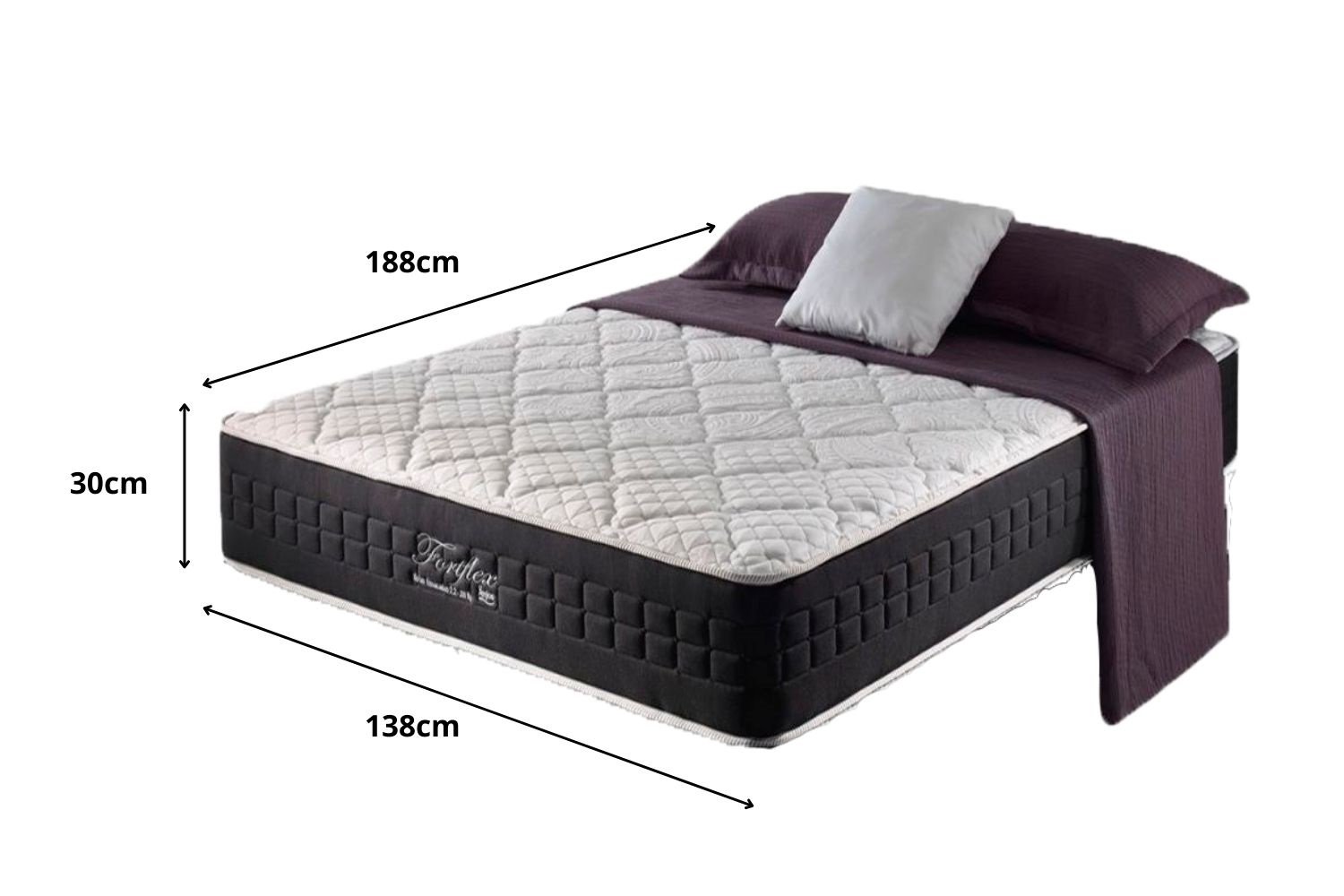 Colchão Fortflex 200kg por Pessoa - Tamanho Casal Molas Ensacadas Anjos + Cama Box com Baú Sintético - 3