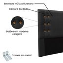 Ver imagem 5 de Kit Cabeceira e Calçadeira Recamier Queen 1,60m Gênova Veludo Preto - Pallazio