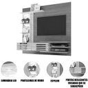 Ver imagem 3 de Painel Suspenso para Tv 55 Polegadas com 2 Portas Sidnei Fendi/naturale