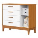 Ver imagem 3 de Cômoda Infantil Flip 1 Porta e 4 Gavetas Branco Fosco/savana - Reller Móveis