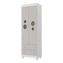 Ver imagem 2 de Guarda-roupa Infantil 62cm 2 Portas com Vidro e 2 Gavetas Bombom Multimóveis Mp4461 Branco-off