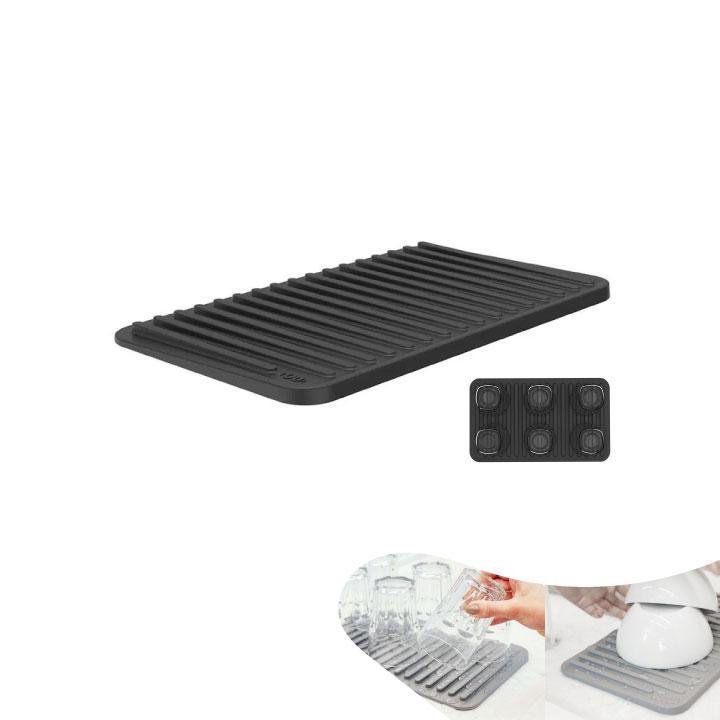 Kit Dispenser Porta Detergente Escorredor Rodo Pia - Preto - 2