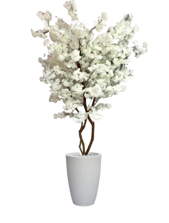Árvore Artificial Cerejeira Premium Flores 170cm Cor Perola - 5