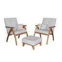 Ver imagem 4 de Poltrona Giovana com puff linho White Off Ideal Moveis