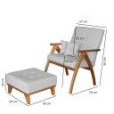 Ver imagem 3 de Poltrona Giovana com puff linho White Off Ideal Moveis