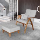 Ver imagem 1 de Poltrona Giovana com puff linho White Off Ideal Moveis