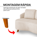 Ver imagem 6 de Sofá Tecido Bouclé Orgânico Curvo 2 Lugares Offwhite Acabamento Premium Sala Recepção