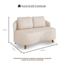 Ver imagem 5 de Sofá Tecido Bouclé Orgânico Curvo 2 Lugares Offwhite Acabamento Premium Sala Recepção