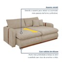 Ver imagem 4 de Sofá Cama Retrátil e Reclinável 2 Lugares Pés Madeira Maciça 230cm França Yescasa