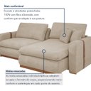Ver imagem 6 de Sofá Cama Retrátil e Reclinável 3 Lugares Veludo Bege Claro França 230cm Yescasa