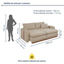 Ver imagem 3 de Sofá Cama Retrátil e Reclinável 2 Lugares Pés Madeira Maciça 230cm França Yescasa