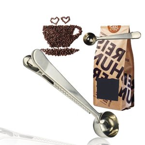 Colher de Café em Aço Inoxidável com Saco Walfos, Presilha de Vedação Colher Medidora de Chá