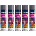 Ver imagem 2 de Tinta Spray 400ml Cinza Grafite Uso Geral em Aço Ferro Gesso Cerâmica Couro | Universo | Kit 05 Un