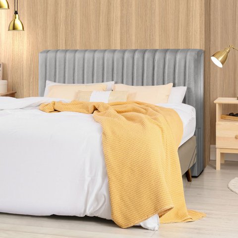 Cabeceira Cama Box Casal 1,40m Estofada Havai Linho Cinza