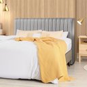 Ver imagem 1 de Cabeceira Cama Box Casal 1,40m Estofada Havai Linho Cinza