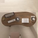 Ver imagem 7 de Escrivaninha Mesa Escritório Diretor Organic Curva com 2 Gavetas 200cm Marrom Artany