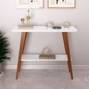 Ver imagem 2 de Aparador Davi Tampo Mdf 30mm Pés em Madeira Branco Amadeirado - Ofertamo