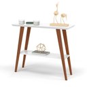 Ver imagem 1 de Aparador Davi Tampo Mdf 30mm Pés em Madeira Branco Amadeirado - Ofertamo