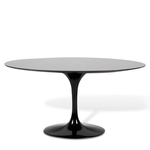 Mesa de Jantar Tulipa Oval 198x122cm Laqueada Preto