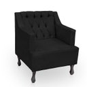 Ver imagem 4 de Kit 1 Poltrona Elizabeth + 1 Puff Retro para Sala de Estar Clássica Confortável e Reforçada Suede