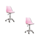 Ver imagem 1 de Cadeira Office Base Cromada Oficial com Rodízio Giratória Saarinen - Rosa - 2