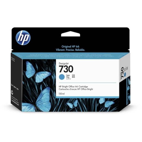 Cartucho de Tinta Hp 730 Ciano Pluk 130 Ml P2v62a