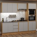 Ver imagem 1 de Cozinha Completa 11 Pts 3 Gavs s/ Tampo Áurea Cinamomo/Fendi