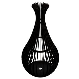 Abajur Grande de Chão GOTAS DE ORVALHO MDF Luminária -:Preto/90x40cm - 2