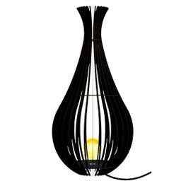 Abajur Grande de Chão GOTAS DE ORVALHO MDF Luminária -:Preto/90x40cm - 1