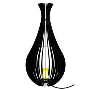 Abajur Grande de Chão GOTAS DE ORVALHO MDF Luminária -:Preto/90x40cm