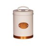 Pote para Açúcar em Aço Inoxidável com Tampa Estilo Retrô - Bege - 11x15cm - 1