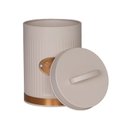 Ver imagem 2 de Pote para Açúcar em Aço Inoxidável com Tampa Estilo Retrô - Bege - 11x15cm