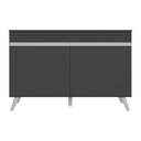 Ver imagem 5 de Balcão Cozinha Gabinete Pia 120 Cm 2 Portas Veneza Multimóveis Mp3738 Preto/branco