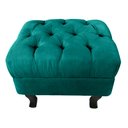 Ver imagem 3 de Kit 02 Puffs Decorativo Em Captonê Retrô Luis Xv Suede Azul- LM DECOR