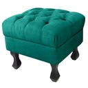 Ver imagem 2 de Kit 02 Puffs Decorativo Em Captonê Retrô Luis Xv Suede Azul- LM DECOR